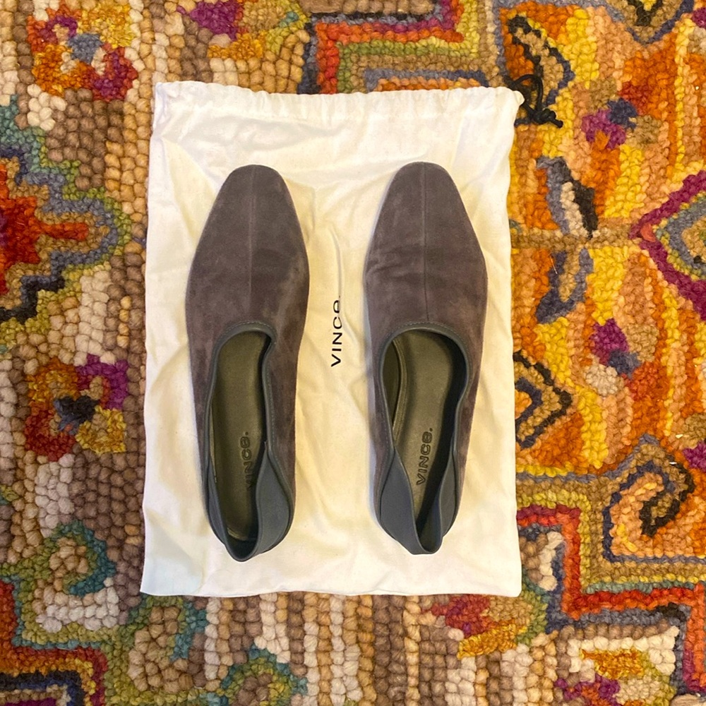 Vince Taupe Suede Loafers